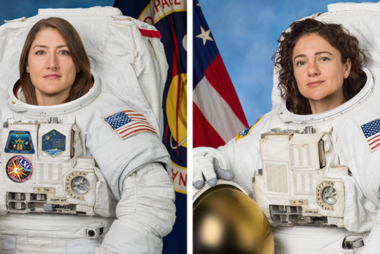 Astronauts Christina Koch and Jessica Meir