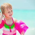 Girl with water in her ear.